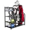 SNAIL Extra Large Golf Bag Rack Stand Holder - Fits 2 Bags & Accessories, Metal Black Garage Storage view 1