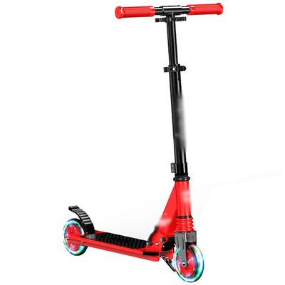 Scooters Wheel Toddler Scooter, Height Adjustable Skateboard, Foldable Travel Toys, for Men and Women (Color : Red, Size : 70 * 12 * 69-84cm)