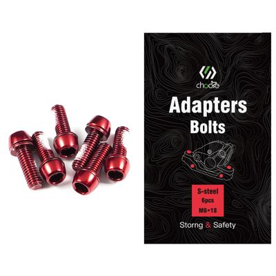 CNC MTB Caliper Bolts,Bike disc Brake Caliper Bolts M6x18mm Steel AlloyRed