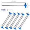 ABCCANOPY 11 Inch Tent Stakes 10 Pcs Non-Rust Metal Ground Anchors, Heavy Duty Spikes with 4 Ropes for Outdoor Camping, Blue view 2