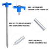 ABCCANOPY 11 Inch Tent Stakes 10 Pcs Non-Rust Metal Ground Anchors, Heavy Duty Spikes with 4 Ropes for Outdoor Camping, Blue view 3