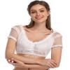 GloryStar Women's Bavarian Oktoberfest Costume Traditional Lace Off Shoulder Dirndl Blouse Beer Garden Crop Top S White view 4