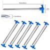 ABCCANOPY 15 Inch Tent Stakes 10 Pcs Non-Rust Metal Ground Anchors, Heavy Duty Spikes with 4 Ropes for Outdoor Camping, Blue view 2