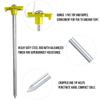 ABCCANOPY 8 Inch Tent Stakes 10 Pcs Non-Rust Metal Ground Anchors, Heavy Duty Spikes with 4 Ropes for Outdoor Camping, Yellow view 3