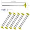 ABCCANOPY 15 Inch Tent Stakes 10 Pcs Non-Rust Metal Ground Anchors, Heavy Duty Spikes with 4 Ropes for Outdoor Camping, Yellow view 2