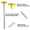 ABCCANOPY 15 Inch Tent Stakes 10 Pcs Non-Rust Metal Ground Anchors, Heavy Duty Spikes with 4 Ropes for Outdoor Camping, Yellow view 3