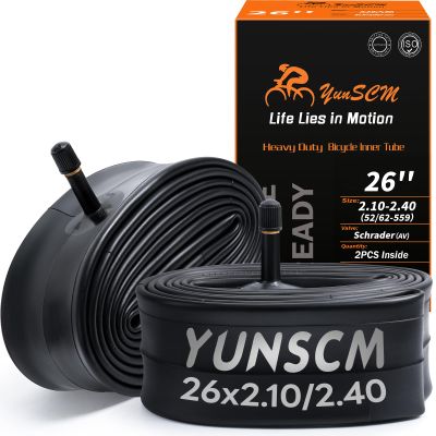 2-PCS 26" Heavy Duty Bike Tubes 26X2.10/2.40 AV32mm Schrader Valve (52/62-559) Bicycle Tubes Compatible with 26 X 2.10 26 X 2.125 26X2.20 26X2.25 26X2.30 26x2.35 26X2.40 Bike Bicycle Tire Tubes