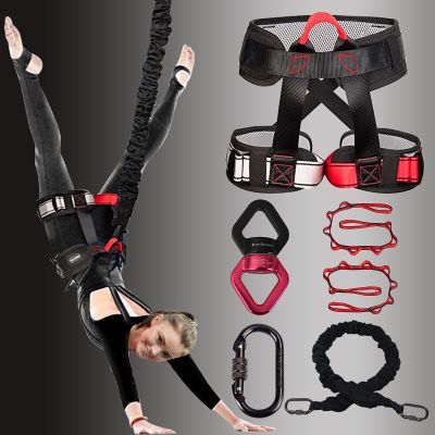 Dasking Heavy Bungee Resistance Band Set Gravity Yoga Bungee Cord Resistance Belt Set 4D Bungee Dance Rope Workout Fitness Home Gym Professional Training Equipment (Weight Class-3: 70KG)