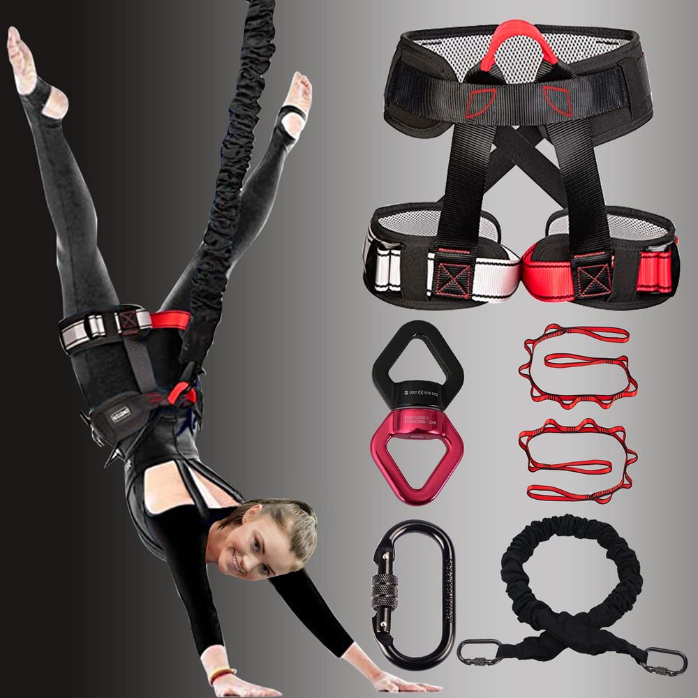 Dasking Heavy Bungee Resistance Band Set Gravity Yoga Bungee Cord Resistance Belt Set 4D Bungee Dance Rope Workout Fitness Home Gym Professional Training Equipment (Weight Class-3: 70KG)