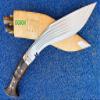 EGKH Kukri Supplier - 14" long blade 5 Chirra (5 fuller) Khukuri - dark Rosewood full tang handle & white colored natural leather sheath-handmade in Nepal view 4