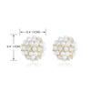 YOQUCOL Simulated Pearl Flower-Cluster Shape Golden Tone Small Clip On Stud Earrings Non Pierced Bridal-Elegant Jewelry for Women view 2