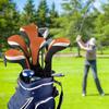 Andux 5pcs/Set Mesh Golf 460cc Driver Fairway Wood Club Head Covers Long Neck with No. Tags Black/Orange view 2