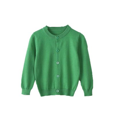 Yiqinyuan Spring Girls Cardigan Sweaters Children School Uniform Knitted Sweater Toddler Little Girls Long Sleeve Clothes Green 4T