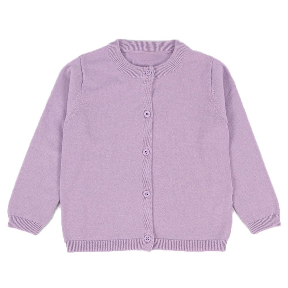 Baby Boys Girls Cardigan Autumn Cotton Sweater Tops Children Clothing Knitted Cardigan Sweater Spring Clothes 15011 Lavender 6T