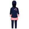Baby Toddler Modest Mu Swimsuit for Girls Kids Islamic Burkini Full Cover Hijab Top Pants Swim Costume Bathing Suit Summer Clothes Set Blue 2-3T view 1