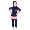 Baby Toddler Modest Mu Swimsuit for Girls Kids Islamic Burkini Full Cover Hijab Top Pants Swim Costume Bathing Suit Summer Clothes Set Blue 2-3T view 2