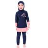Baby Toddler Modest Mu Swimsuit for Girls Kids Islamic Burkini Full Cover Hijab Top Pants Swim Costume Bathing Suit Summer Clothes Set Blue 2-3T view 4