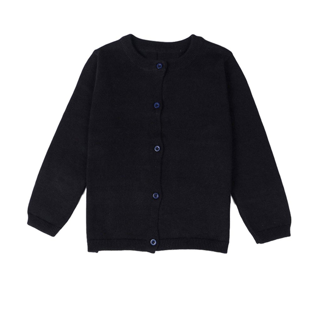 Baby Boys Girls Cardigan Autumn Cotton Sweater Tops Children Clothing Knitted Cardigan Sweater Spring Clothes 15011 Black 3T