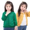 Yiqinyuan Kids Girls Cardigan Sweater Girls Sweaters Casual Solid Baby Girl Knitted Cardigan Sweaters for Girls Big Kids Pink 24M view 2