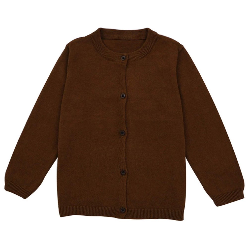 Baby Boys Girls Cardigan Autumn Cotton Sweater Tops Children Clothing Knitted Cardigan Sweater Spring Clothes 15011 New Brown 18M