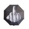 3 Folding Middle Finger Umbrella - Travel Rain Umbrella - Golf Umbrella - Windproof Umbrella Funny Gift for Women Men Black view 1