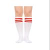 Century Star Knee High Striped Socks for Women - Long Thin Tube Sports Thigh High Socks Tall Stockings 1 Pack White Red view 2