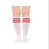 Century Star Knee High Striped Socks for Women - Long Thin Tube Sports Thigh High Socks Tall Stockings 1 Pack White Red view 3