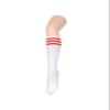 Century Star Knee High Striped Socks for Women - Long Thin Tube Sports Thigh High Socks Tall Stockings 1 Pack White Red view 4