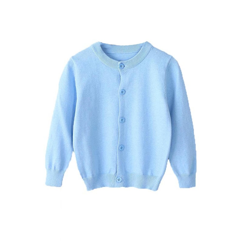 Yiqinyuan Spring Girls Cardigan Sweaters Children School Uniform Knitted Sweater Toddler Little Girls Long Sleeve Clothes Blue 6