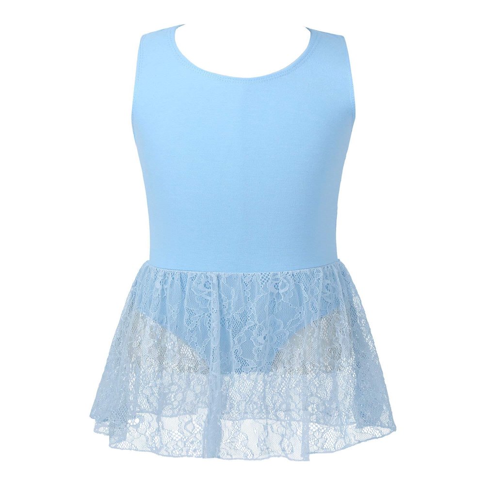 Freebily Girls Basic Ballet Dance Outfits Gymnastics Leotard Tiered Chiffon Skirt Ballerina Tutu Dance Dress Activewear A Blue 10 Years