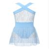 Freebily Girls Basic Ballet Dance Outfits Gymnastics Leotard Tiered Chiffon Skirt Ballerina Tutu Dance Dress Activewear A Blue 10 Years view 2