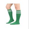 Green Knee High Socks Accessories - Long Thin Athletic Socks for Women with Three White Stripes view 1