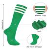 Green Knee High Socks Accessories - Long Thin Athletic Socks for Women with Three White Stripes view 3