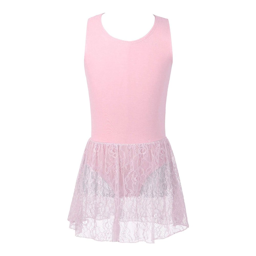 Freebily Girls Basic Ballet Dance Outfits Gymnastics Leotard Tiered Chiffon Skirt Ballerina Tutu Dance Dress Activewear A Pink 8 Years