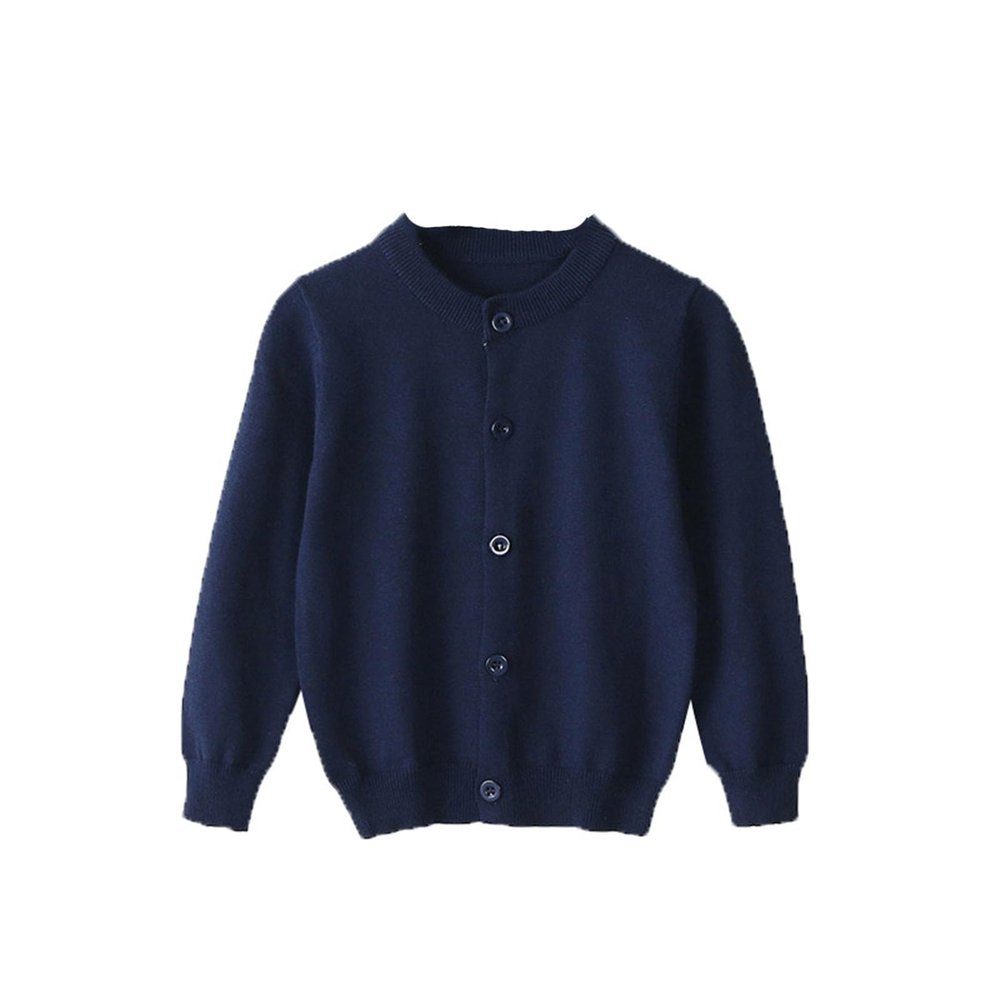 Yiqinyuan Spring Girls Cardigan Sweaters Children School Uniform Knitted Sweater Toddler Little Girls Long Sleeve Clothes Navy 4T