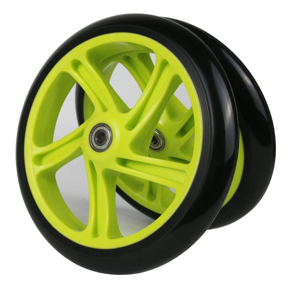 Z-FIRST 2PCS 200mm Adult Scooter Wheels with ABEC 9 Bearings for Razor and Adult Kick Scooters (Green)