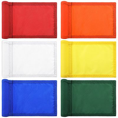 Oudain 6 Pcs Golf Target Flag with Tube Inserted Waterproof Putting Golf Flags 420D Nylon Mini Pin for Yard Indoor Outdoor Backyard Garden Portable, 8 x 6 Inch(Bright Color)