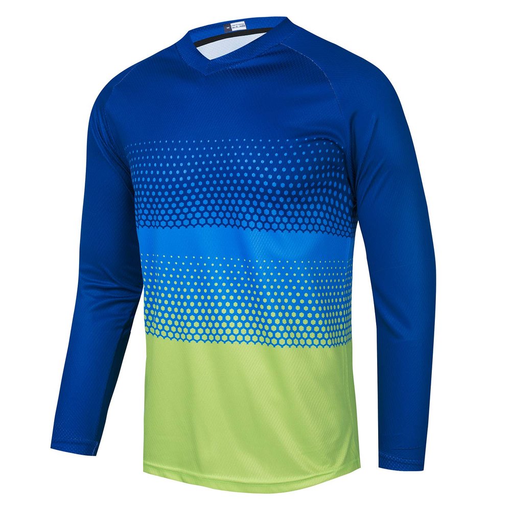 JPOJPO Men's Cycling Jersey MTB T Shirt Long Sleeve Mountain Bike Motorcycle Bicycle Clothes Anti-UV L
