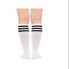 Century Star Knee High Striped Socks for Women - Long Thin Tube Sports Thigh High Socks Tall Stockings 1 Pack White Black view 3
