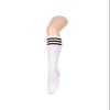 Century Star Knee High Striped Socks for Women - Long Thin Tube Sports Thigh High Socks Tall Stockings 1 Pack White Black view 4