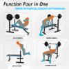 Royal Fitness Adjustable Weight Bench with Barbell Rack, Weight Lifting Bench Press for Home Gym, Strength Training Workout Bench, 48.8"D x 25.9"W x 45.4"H view 2