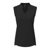 BASUDAM Women's Sleeveless Golf Polo Shirts V-Neck Collarless Tennis Running T-Shirts Quick Dry Black XL view 2