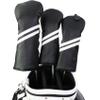 HELLO NRC 3 Pieces Golf Club Covers, Golf Headcover Set, Head Covers for Woods and Driver, 3 Wood Cover Black, 460cc PU Waterproof and Dustproof Leather with Rotating Number Tags for Most Golf Clubs view 1