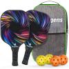 Asgens Pickleball Paddles Set, USAPA Pro Lightweight Graphite Pickleball Paddle Set of 2 Rackets and 1 Portable Carry Bag with 4 Balls for Outdoor & Indoor view 1