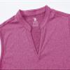 BASUDAM Women's Sleeveless Golf Polo Shirts V-Neck Collarless Tennis Running T-Shirts Quick Dry Dark Rose L view 4