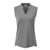 BASUDAM Women's Sleeveless Golf Polo Shirts V-Neck Collarless Tennis Running T-Shirts Quick Dry Dark Grey XL view 2