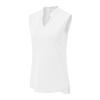 BASUDAM Women's Sleeveless Golf Polo Shirts V-Neck Collarless Tennis Running T-Shirts Quick Dry White L view 1