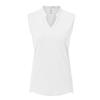 BASUDAM Women's Sleeveless Golf Polo Shirts V-Neck Collarless Tennis Running T-Shirts Quick Dry White L view 2