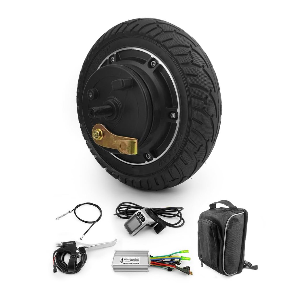 350W 8 Inch Homemade Scooter Hub Motor Kit With Drum Brake Brushless Motor Wheel And Thumb Throttle LCD Screen Display (24V 350W kit)