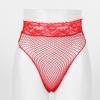 Alvivi Womens Tummy Shaping Lace Briefs Panties Fishnet Mesh Casual Daily G-String Underwear Red One Size view 3